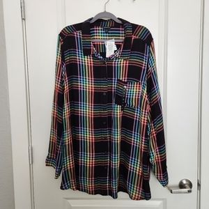 Rainbow Plaid Top